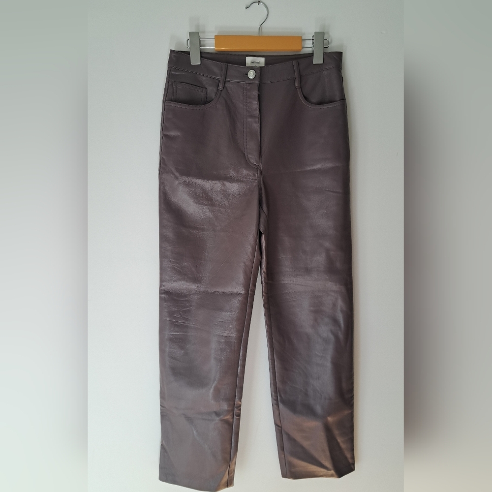 Wilfred Charcoal Leather Pants